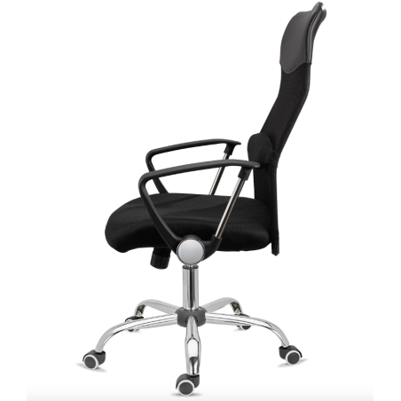 Silla de direccion q-connect base metal respaldo alto regulable en altura 1110+100mm alto piel y malla