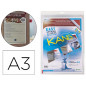 Funda de presentacion djois adhesiva removible din a3 con esquina magnetica capacidad para 10 hojas pack
