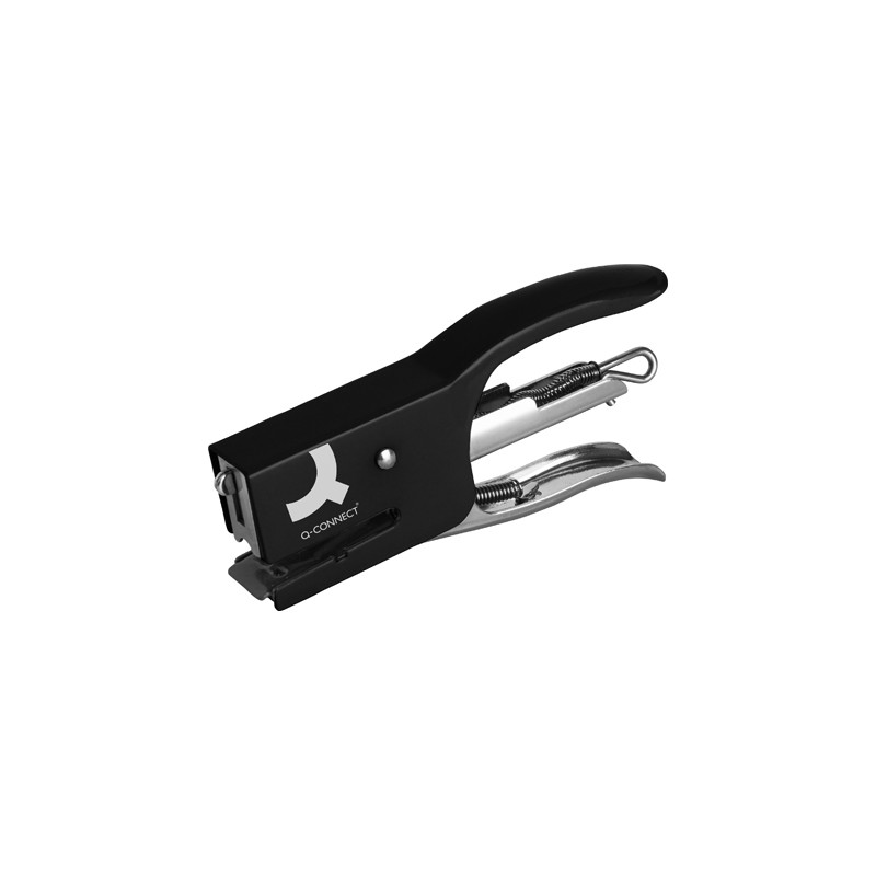 Grapadora q-connect de tenaza kf22340 metalica color negro capacidad 12 hojas usa grapas numero 10
