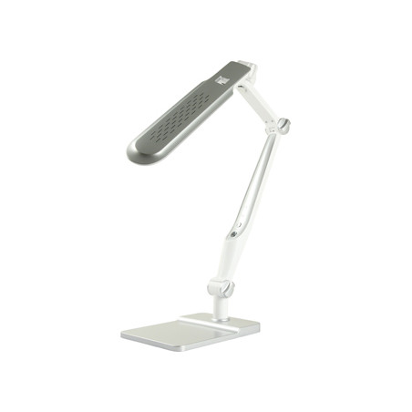 Lampara de oficina q-connect sobremesa profesional abs 32 leds 10 w interruptor sensor 3 niveles color cromado