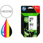 Ink-jet hp 302 deskjet 11xx / 21xx / 36xx envy 45xx / officejet 38xx / 46xx / 52xx pack multicolor negro