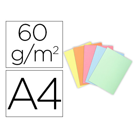 Subcarpeta cartulina exacompta din a4 paquete de 100 unidades colores pastel surtidos 60 g/m2
