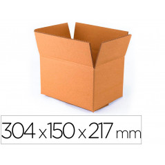 Caja para embalar q-connect us os varios carton doble canal marron 304x150x217 mm