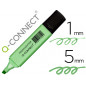 Rotulador q-connect fluorescente pastel verde punta biselada