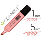 Rotulador q-connect fluorescente pastel rosa punta biselada