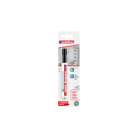 Rotulador edding marcador permanente 3000 negro punta redonda 1,5-3 mm recargable