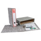 Archivador de palanca liderpapel carton forrado folio jaspeado gris con caja classic red