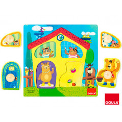 Juego goula didactico puzzle casa familia osos