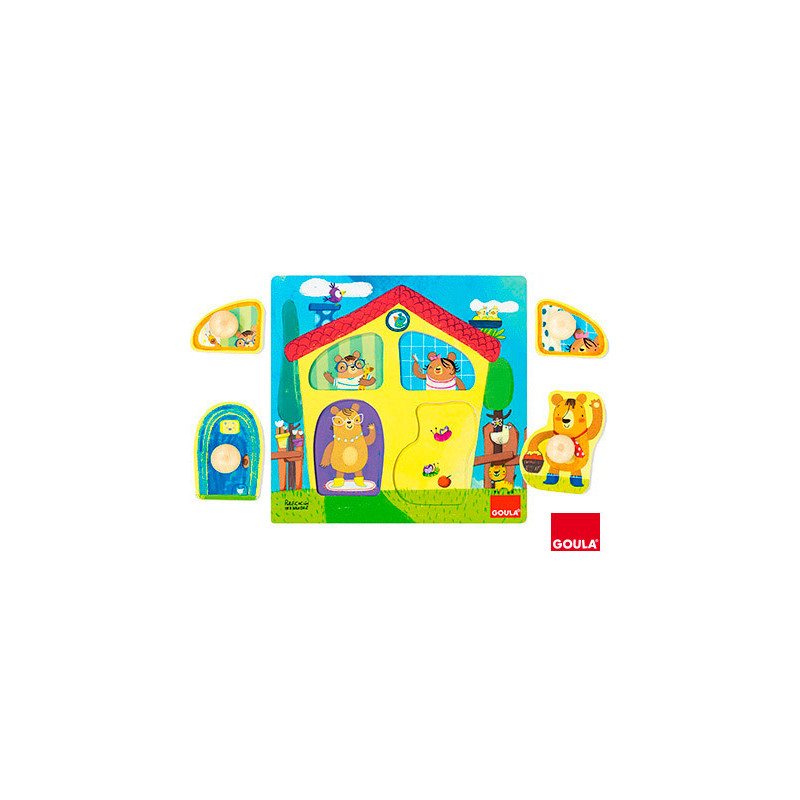 Puzle goula madera casa familia osos 4 piezas