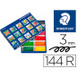 Rotulador staedtler color jumbo trazo 3 mm school pack de 144 unidades colores surtidos 12 x color