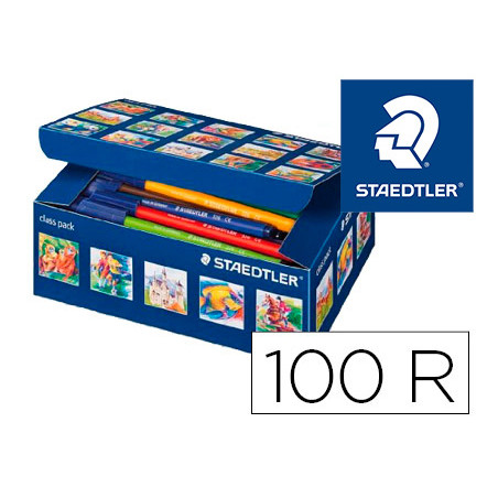 Rotulador staedtler noris club caja de 100 unidades surtidas 10 x color