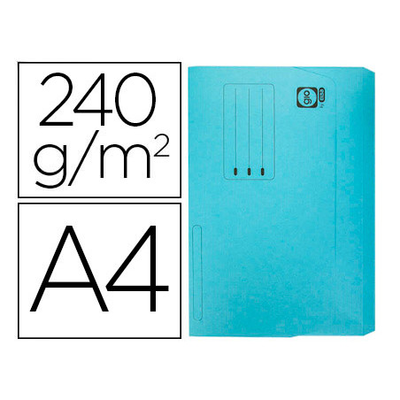Subcarpeta cartulina elba din a4 con solapa y bolsa pack de 25 unidades azul pastel 240 gr