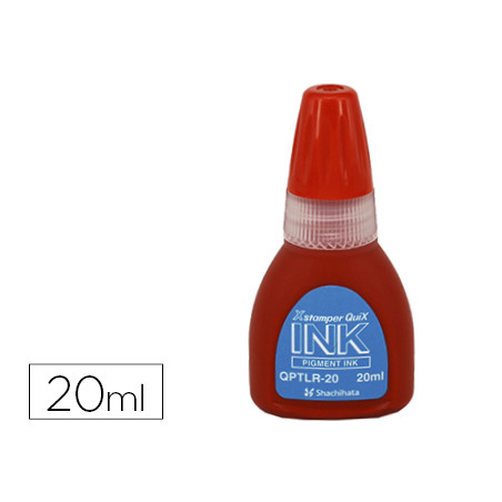 Tinta x 'stamper quix para sellos roja bote de 20 ml