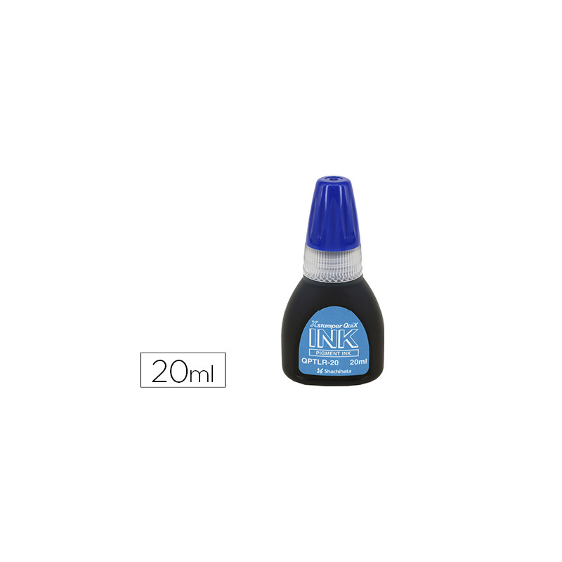 Tinta x 'stamper quix para sellos azul bote de 20 ml