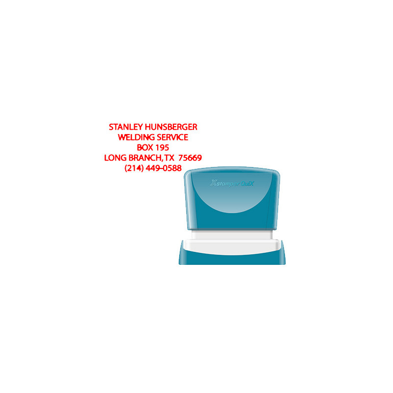 Sello x 'stamper quix personalizable color rojo medidas 24x49 mm q-12