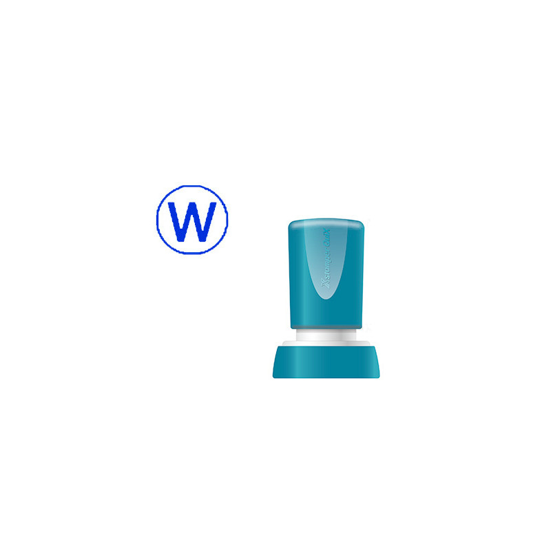 Sello x 'stamper quix personalizable color azul redondo diametro 20 mm q-34