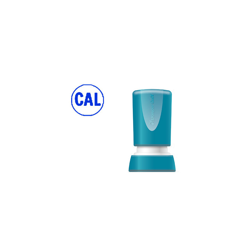 Sello x 'stamper quix personalizable color azul redondo diametro 14 mm q-32
