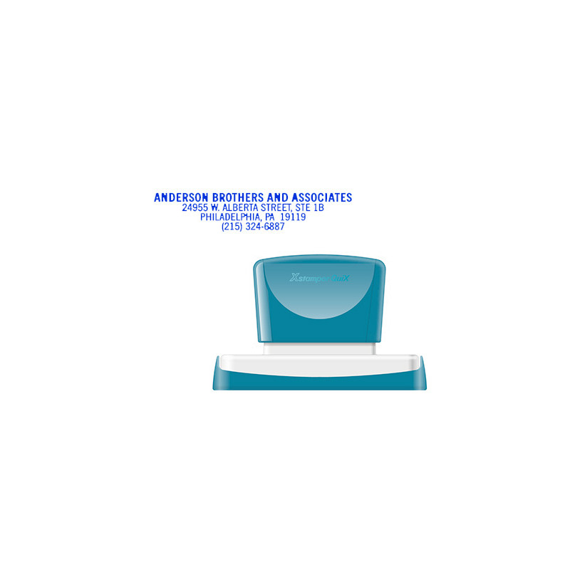 Sello x 'stamper quix personalizable color azul medidas 16x83 mm q-26