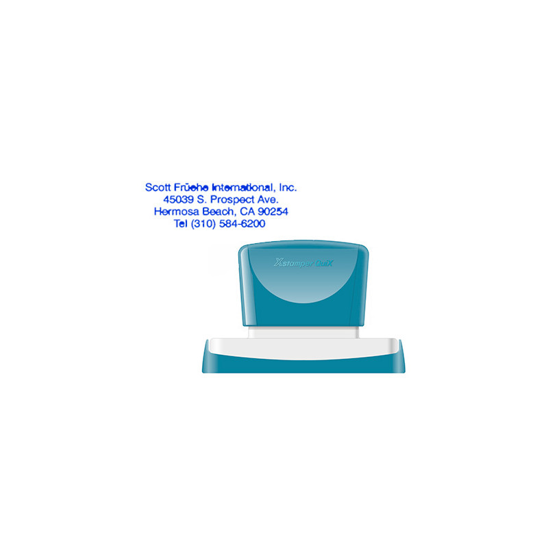 Sello x 'stamper quix personalizable color azul medidas 28x78 mm q-24