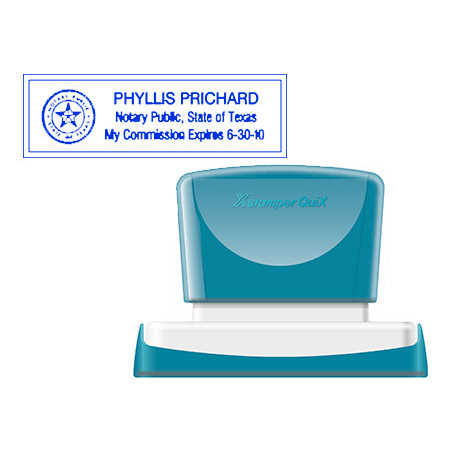 Sello x 'stamper quix personalizable color azul medidas 22x69 mm q-18