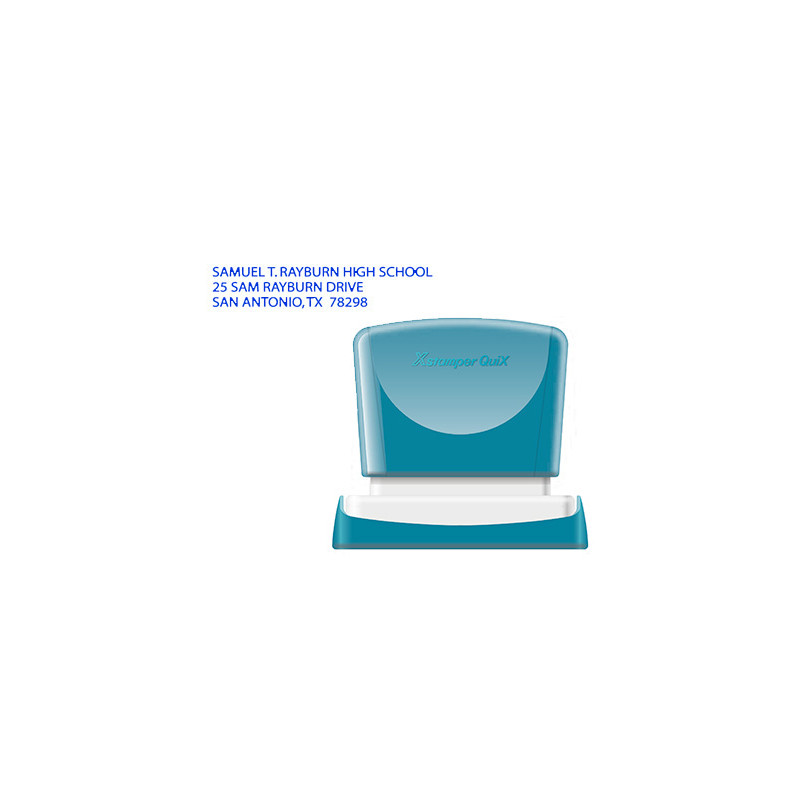 Sello x 'stamper quix personalizable color azul medidas 14x60 mm q-14
