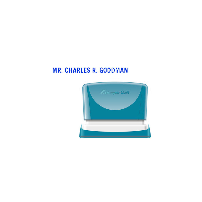 Sello x 'stamper quix personalizable color azul medidas 4x60 mm q-05