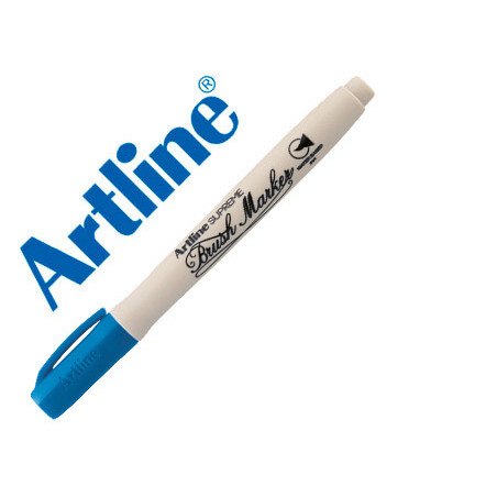 Rotulador artline supreme brush pintura base de agua punta tipo pincel trazo variable azul