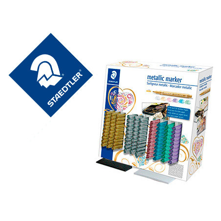 Rotulador staedtler metalico 8323 expositor sobremesa de 100 unidades colores surtidos