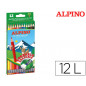 Lapices de colores alpino borrable con goma caja de 12 colores surtidos