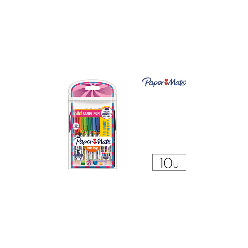 Boligrafo paper mate inkjoy 100 candy pop blister de 10 unidades colores surtidos