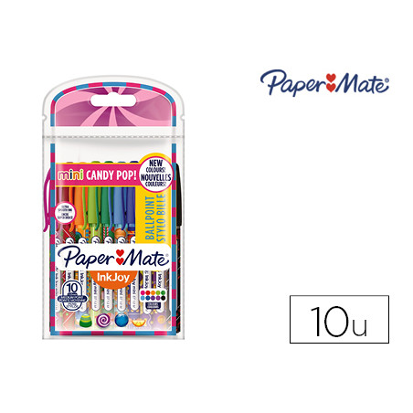 Boligrafo paper mate inkjoy 100 candy pop blister de 10 unidades colores surtidos