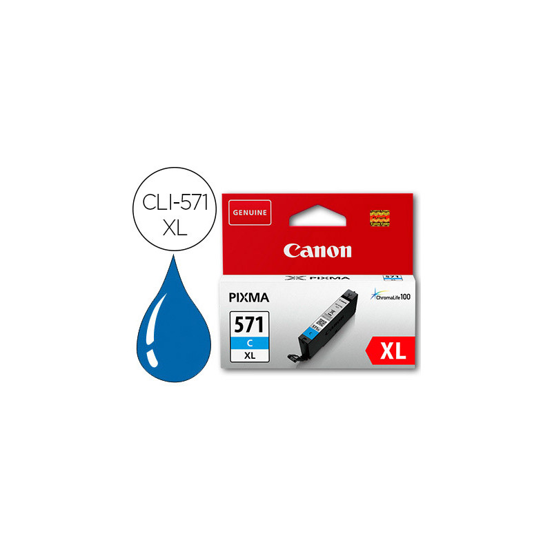 Ink-jet canon cli-571xl pixma mg6852 / ts6050 / ts8050 cian 500 pag