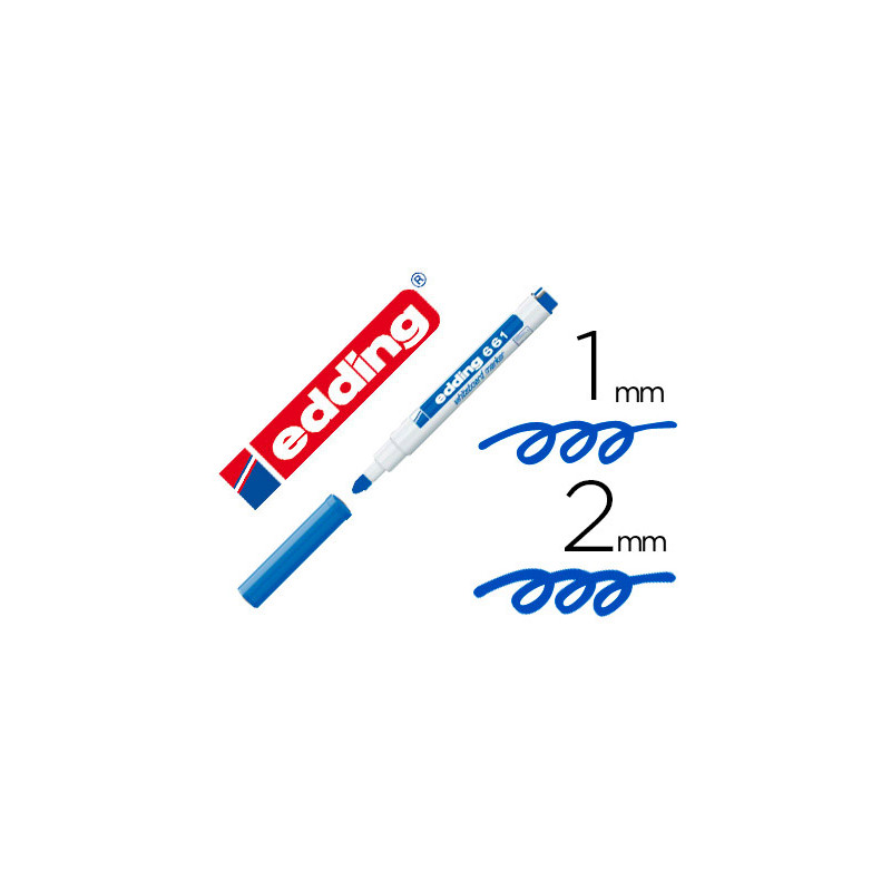 Rotulador edding para pizarra blanca 661 color azul punta redonda 1-2 mm