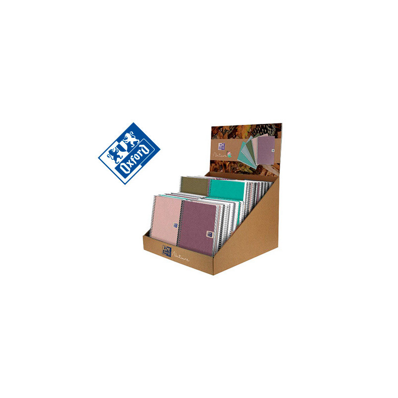 Cuaderno espiral oxford tapa extradura european book nature din a5+ expositor sobremesa de 45 unidades