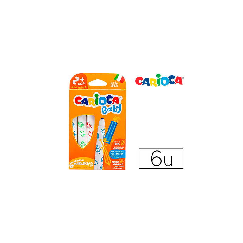 Rotulador carioca baby 2 años caja 6 unidades colores surtidos
