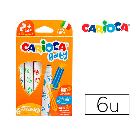 Rotulador carioca baby 2 años caja 6 colores surtidos