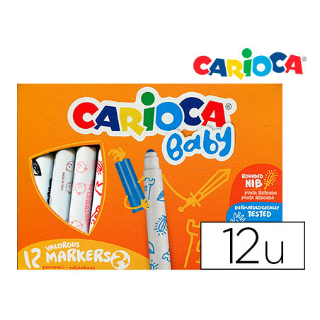 Rotulador carioca baby 2 años caja 12 colores surtidos