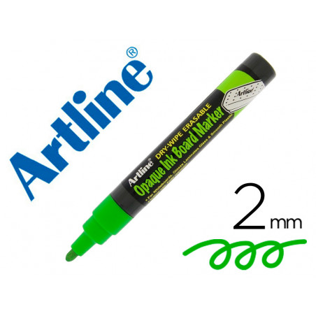 Rotulador artline pizarra epd-4 color verde fluorescente opaque ink board punta redonda 2 mm