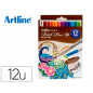 Rotulador artline supreme brush pintura base agua punta tipo pincel trazo fino bolsa 12 unidades colores surtidos