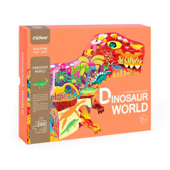 Puzle mideer mundo de dinosaurios con forma animal grande 280 piezas