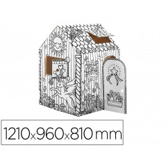 Casa de juego bankers box playhouse unicornio para pintar fabricada en carton reciclado 1210x960x810 mm