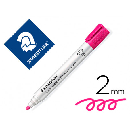 Rotulador staedtler lumocolor 351 para pizarra blanca punta redonda 2 mm recargable color rosa