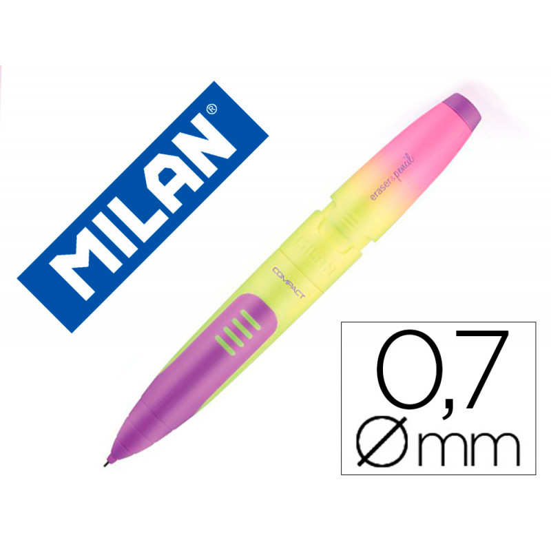 Portaminas milan compact sunset 0,7 mm con goma de borrar colores surtidos Portaminas milan compact sunset 0,7 mm con goma de borrar colores surtidos