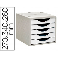 Fichero cajones de sobremesa q-connect 5 cajones color blanco opaco 270x340x260 mm