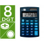 Calculadora liderpapel bolsillo xf06 8 dígitos solar y pilas color azul 98x62x8 mm