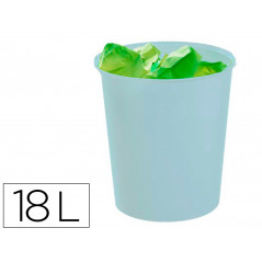 Papelera plastico archivo 2000 ecogreen 100% reciclada 18 litros color azul pastel