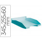 Bandeja sobremesa archivo 2000 antimicrobiana plastico apilable 3 posiciones din a4 y folio azul 345x255x60 mm