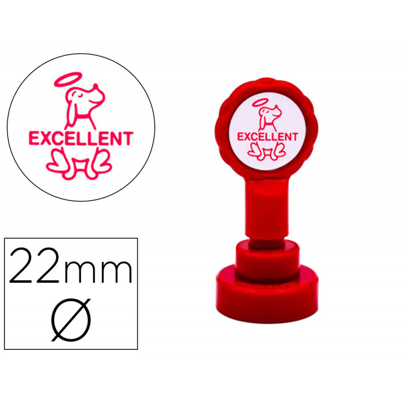 Sello artline emoticono excelente color rojo 22 mm diametro