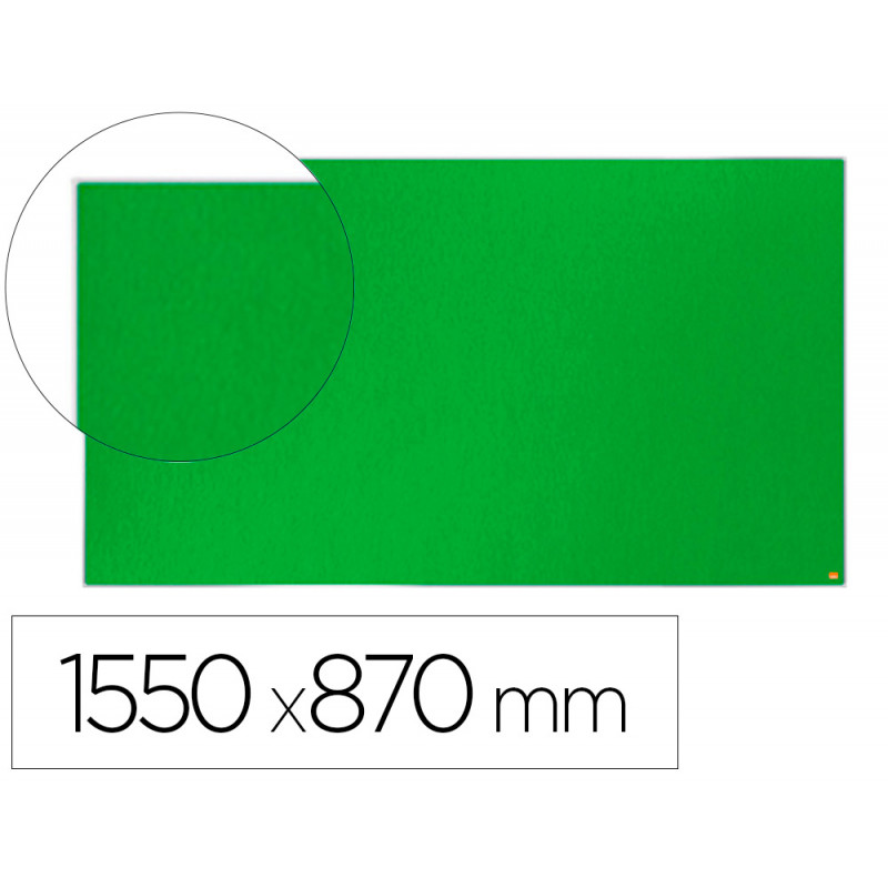 Tablero de anuncios nobo impression pro fieltro verde formato panoramico 70   " 1550x870 mm