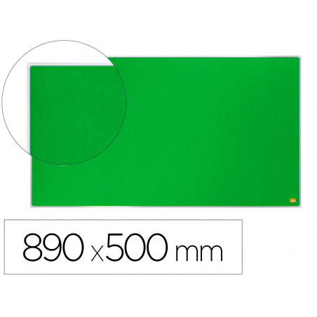 Tablero de anuncios nobo impression pro fieltro verde formato panoramico 40   " 890x500 mm
